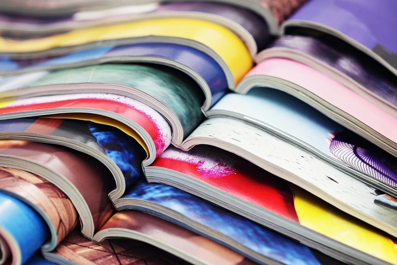 magazine, colors, media